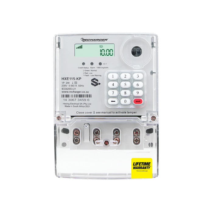 Hex Single Phase 80Amp Prepaid Electricity Meter